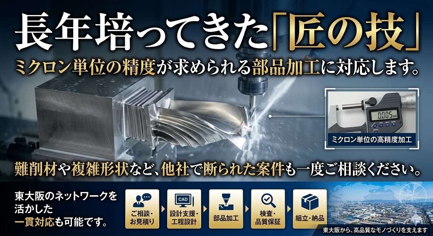 スカイツールの精密機械加工・一貫対応フロー